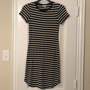 Black and White striped t-shirt dress
